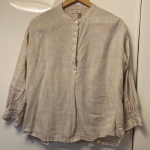 Muji 100% Linen Blouse